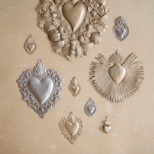 Greige Small Maria Heart - Gold - Boncoeurs