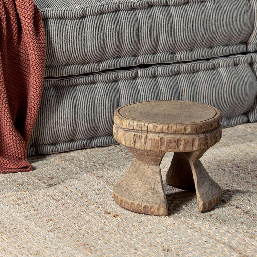 greige Small Reclaimed Wood Stool