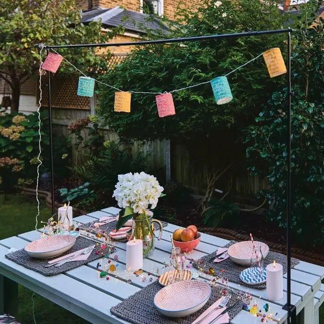 Greige Solar And Battery Lantern Chain