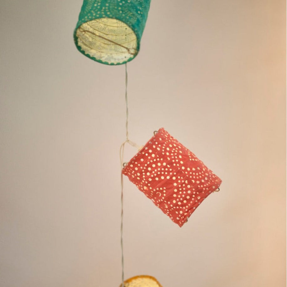 Greige Solar And Battery Lantern Chain