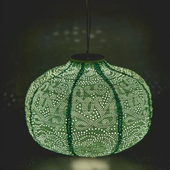 Greige Solar Lantern - Pumpkin - Teal