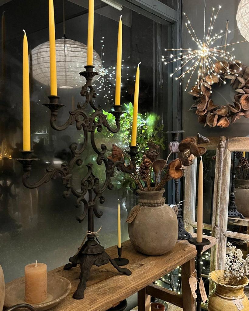 Greige Sophia Large Cast Iron Candelabra