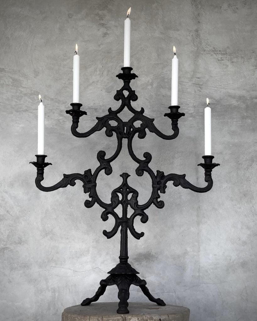 greige Sophia Large Cast Iron Candelabra