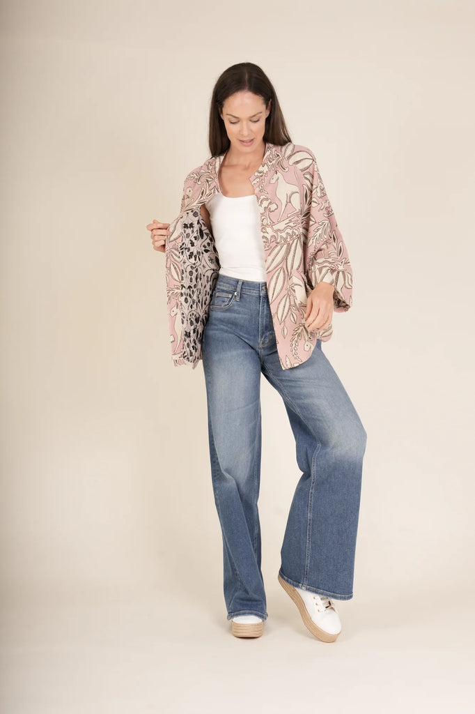Greige Sphinx Pink Linen Jacket - One Hundred Stars