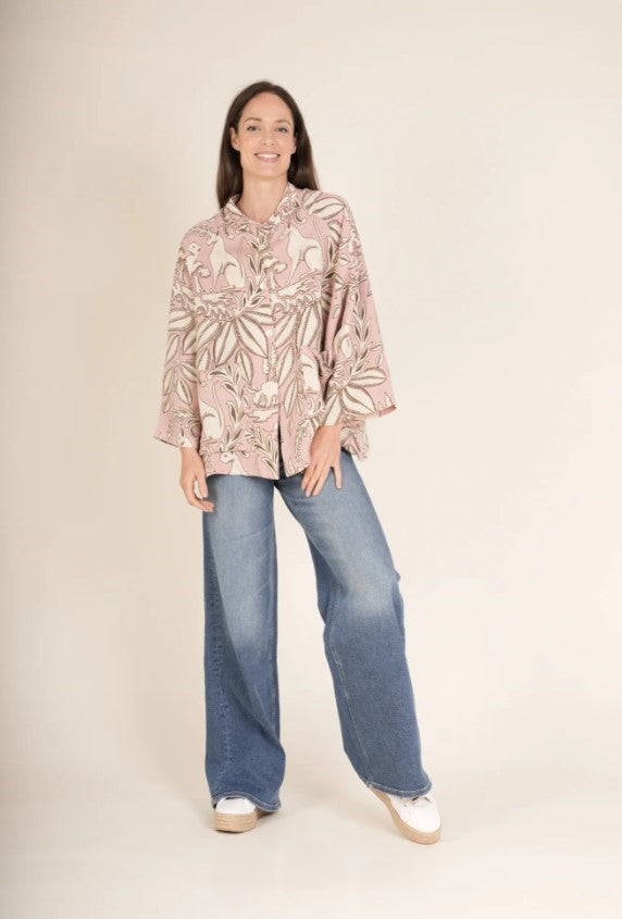 greige Sphinx Pink Linen Jacket - One Hundred Stars