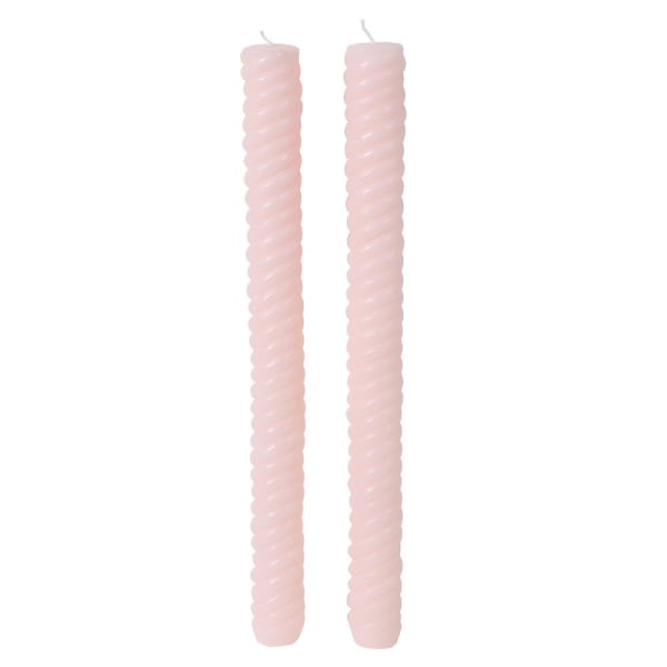 Greige Spiral Dinner Candle - Pair - Natural Or Pink