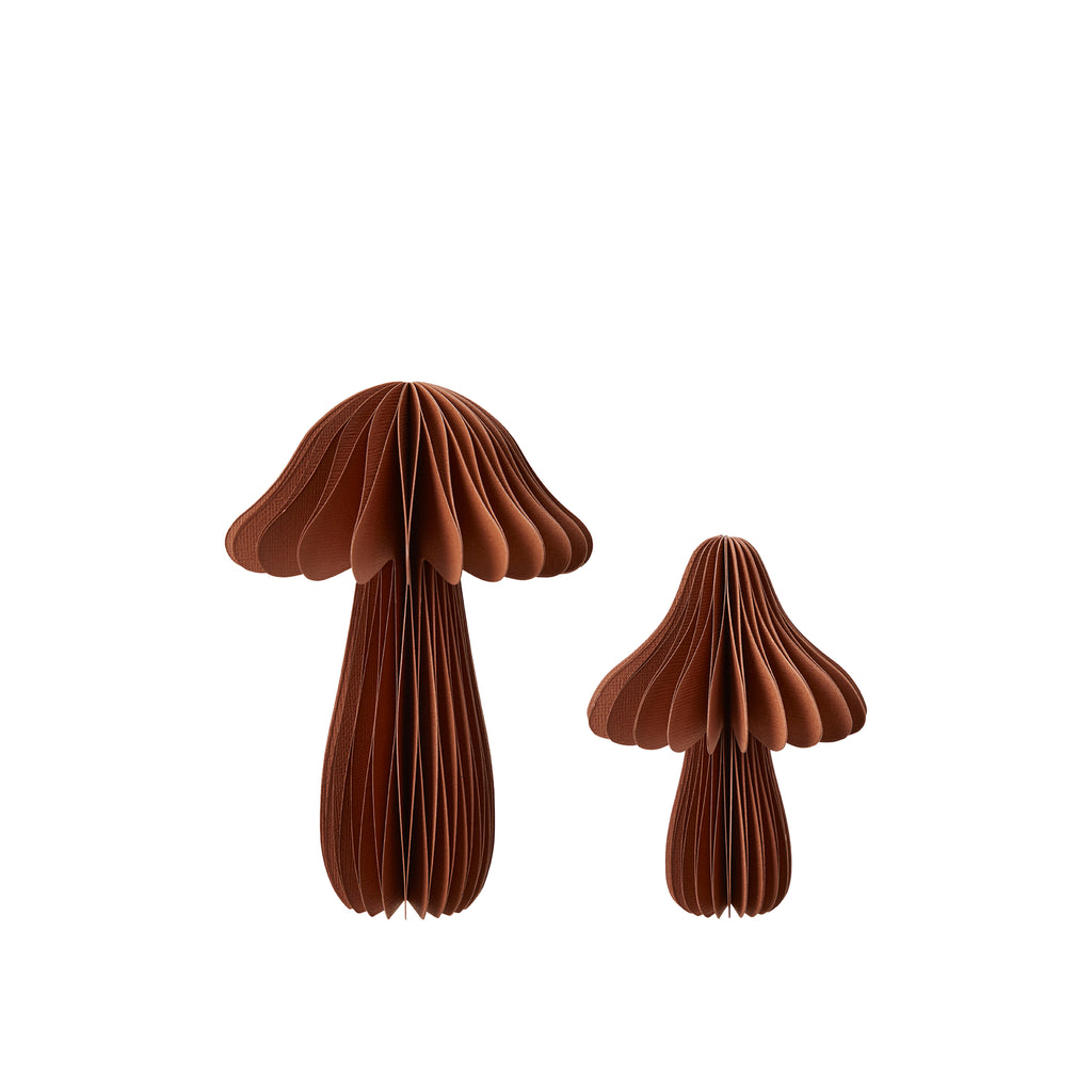 greige Standing Paper Mushrooms - Set of Two