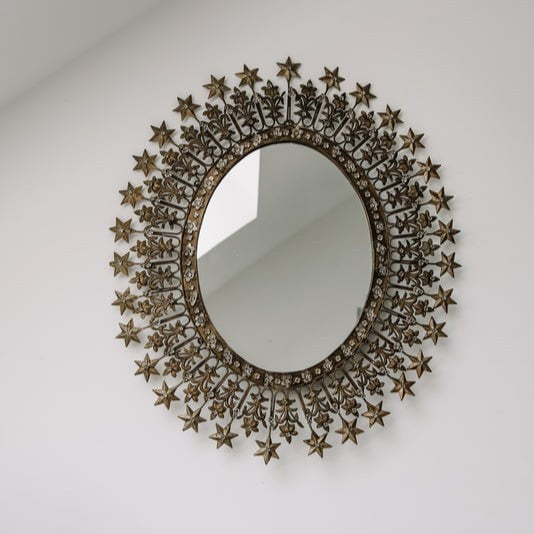 greige Stars Mirror - Boncoeurs