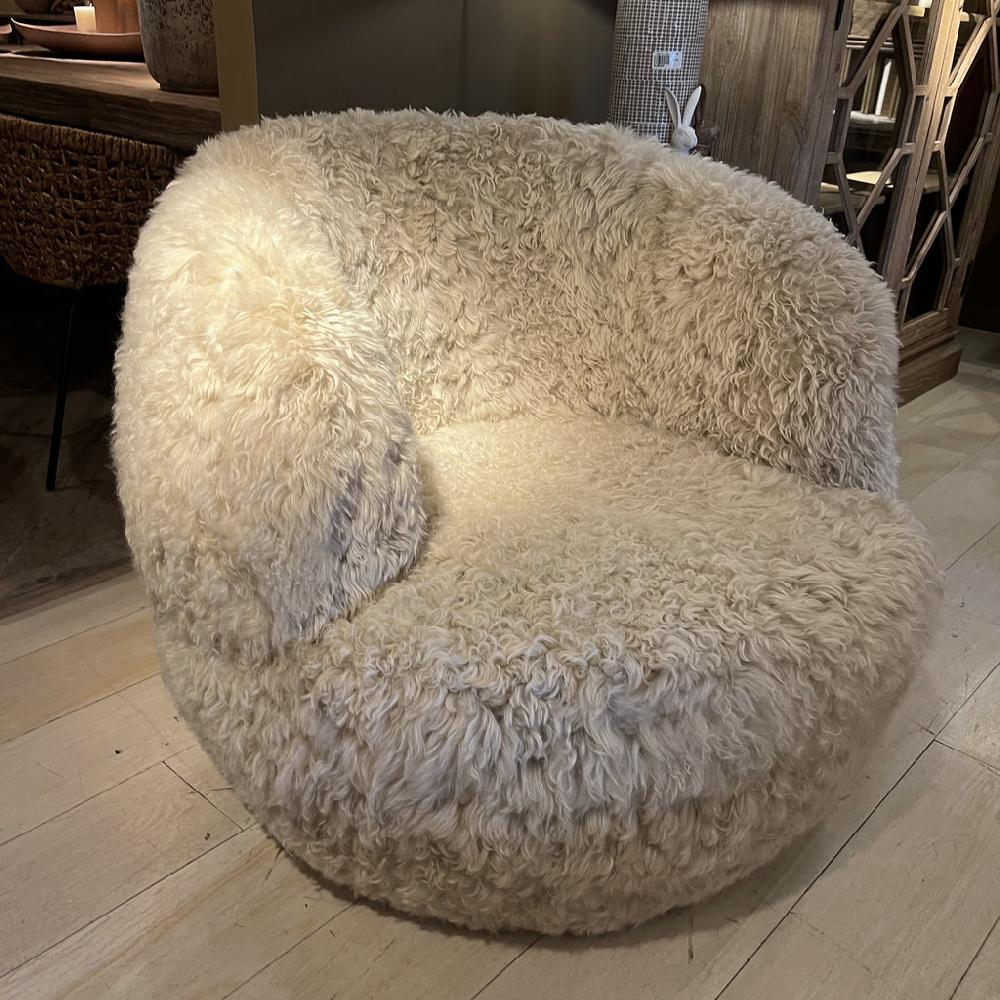 greige Statement Sheepskin Armchair