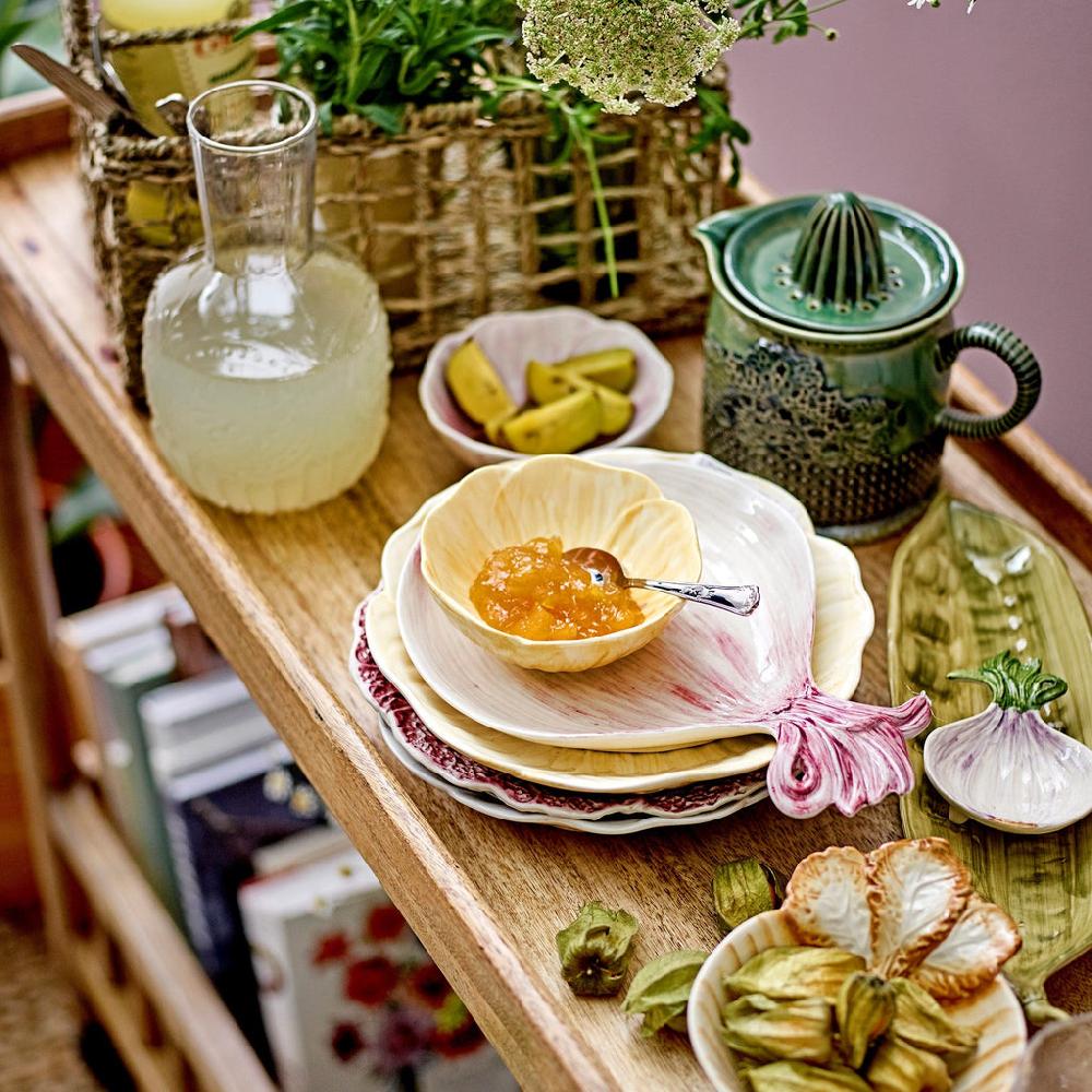 Greige Stoneware Veggie Series - Green Peapod Plate