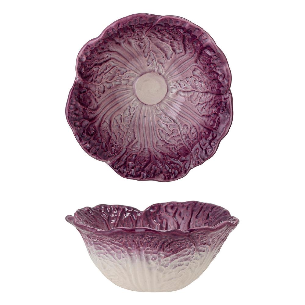 greige Stoneware Veggie Series - Purple Cabbage Bowl