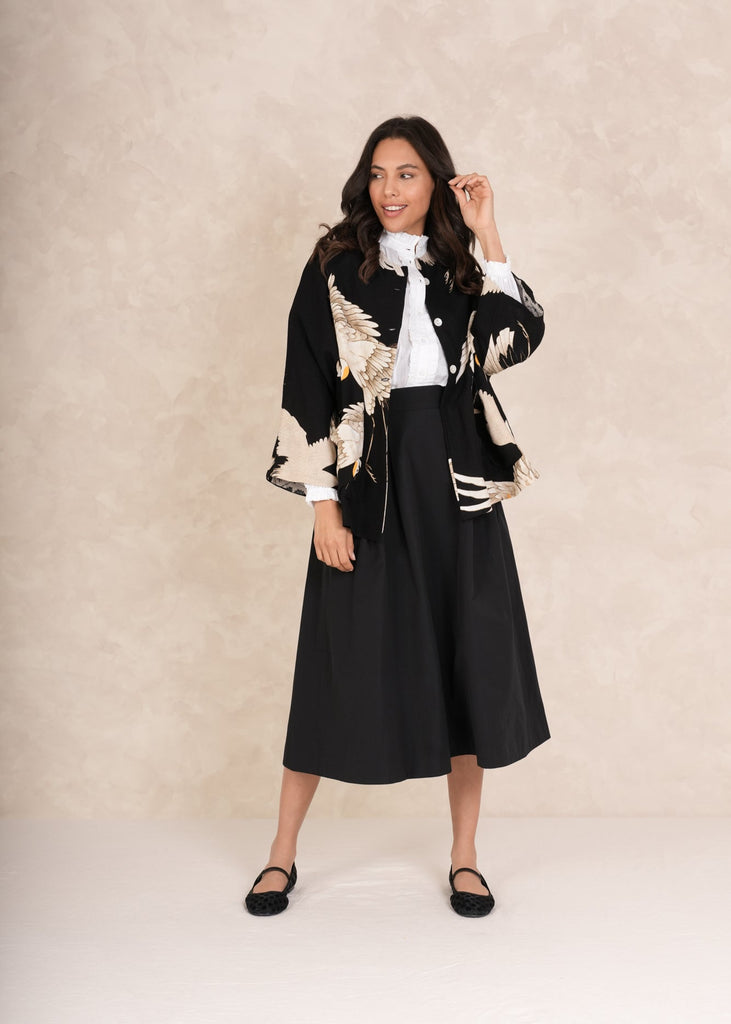 Greige Stork Black Linen Jacket - One Hundred Stars