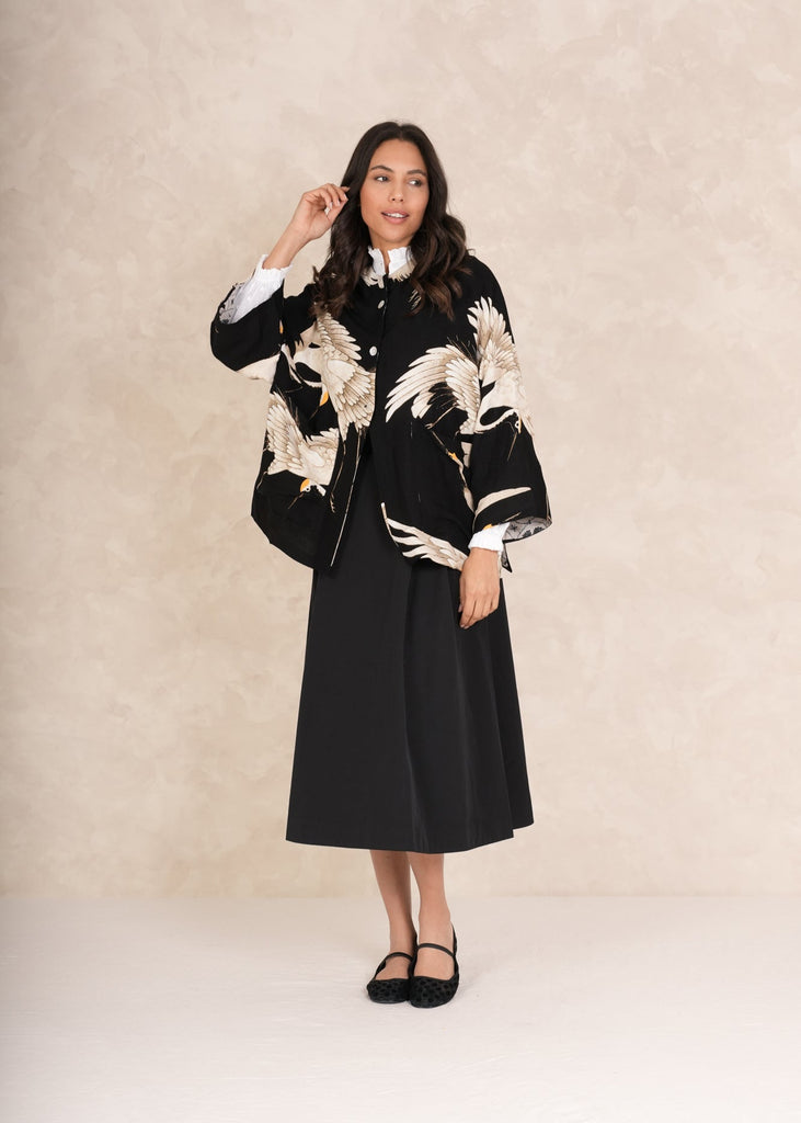 greige Stork Black Linen Jacket - One Hundred Stars