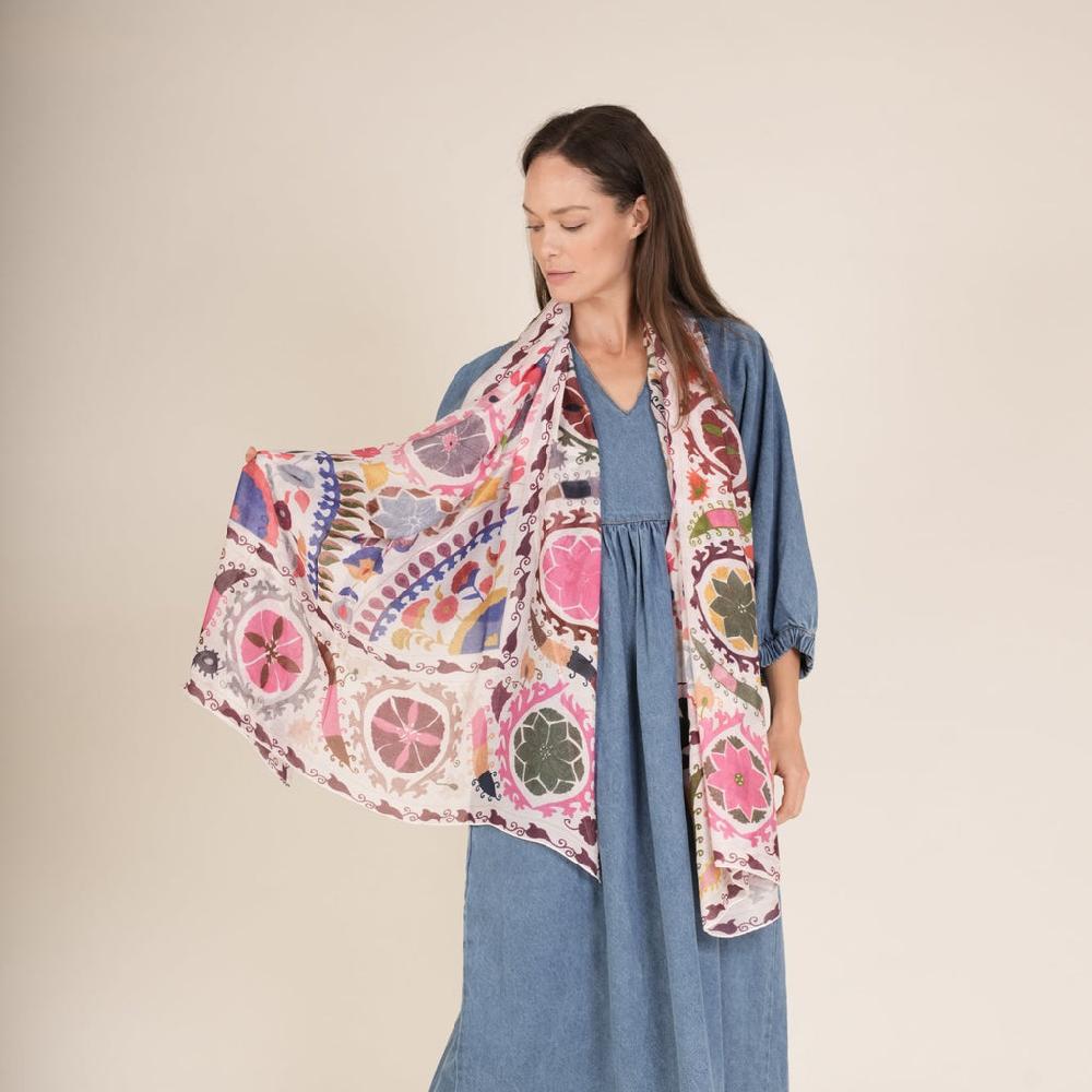 greige Susani Pink Scarf - One Hundred Stars