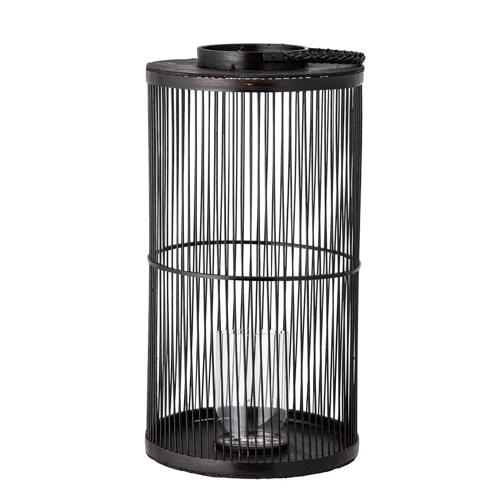 Greige Tall Black Bamboo Lantern