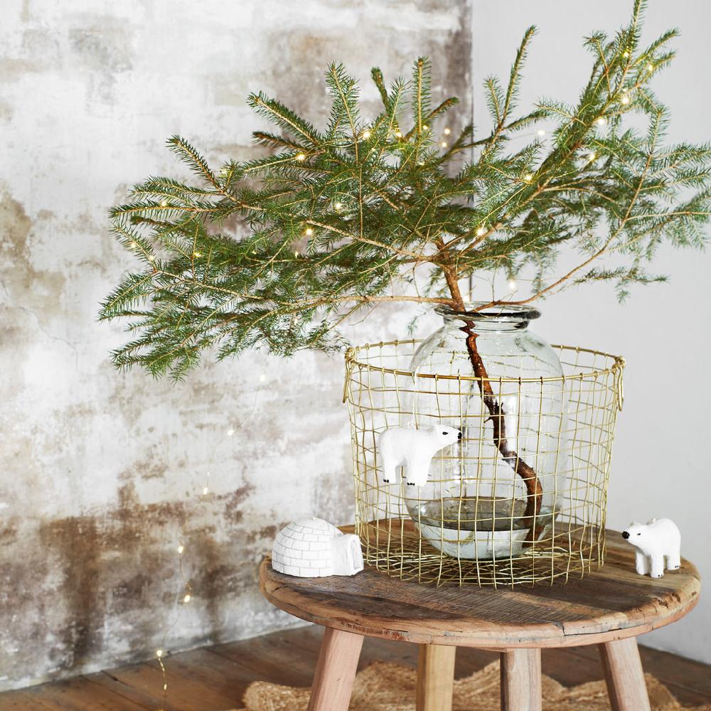 Greige Tall Recycled Glass Vase - Clear