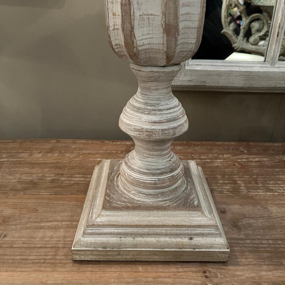 Greige Tall Spindle Table Lamp - Single