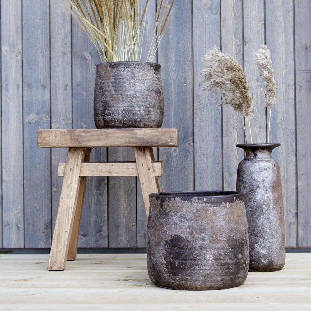 Greige Tall Terracotta Vase