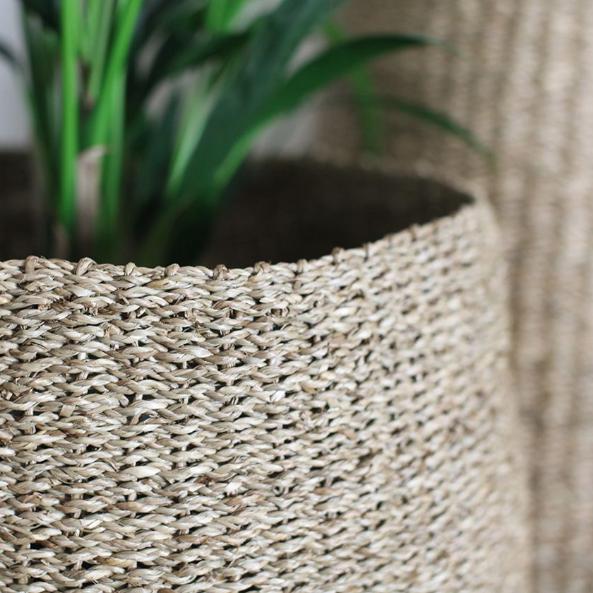 Greige Tapered Seagreass Basket - Three Sizes