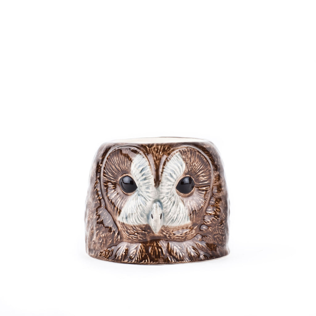 Greige Tawny Owl Face Egg Cup By Quail Ceramics