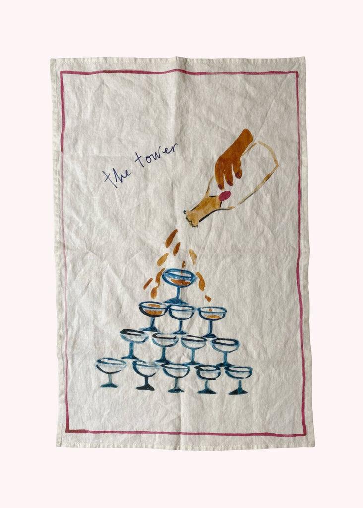 greige The Tower - Linen Tea Towel