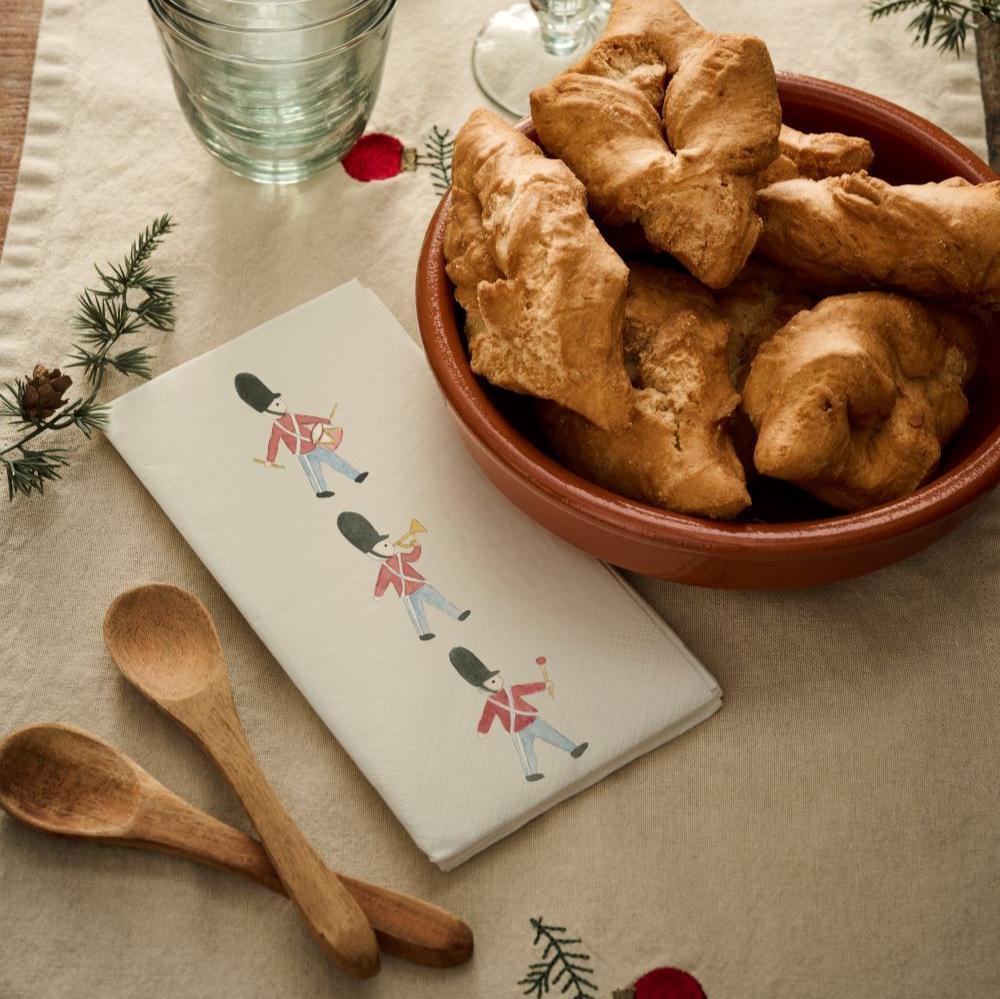 greige Three Marching Guards Paper Napkins