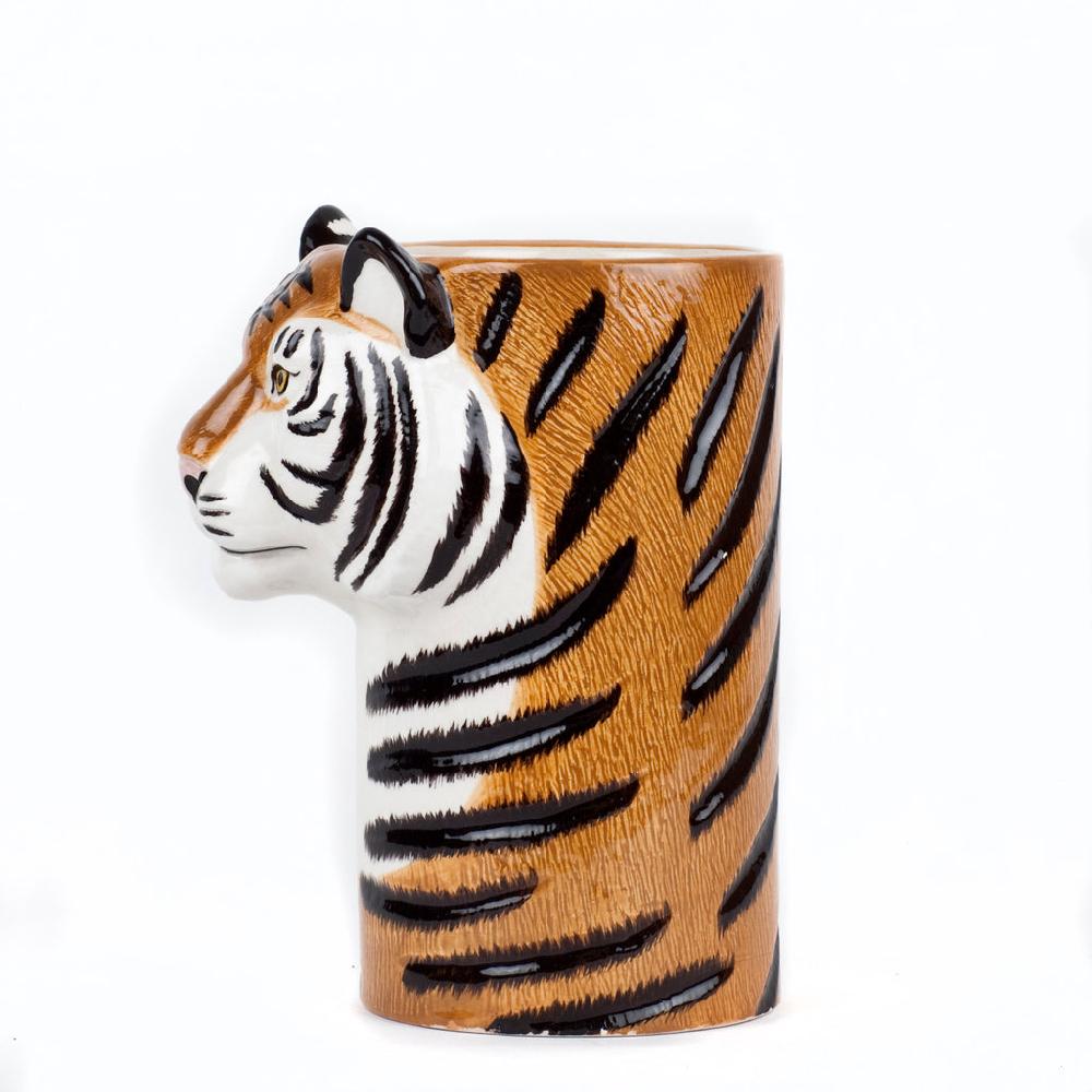 Greige Tiger Utensil Pot By Quail Ceramics