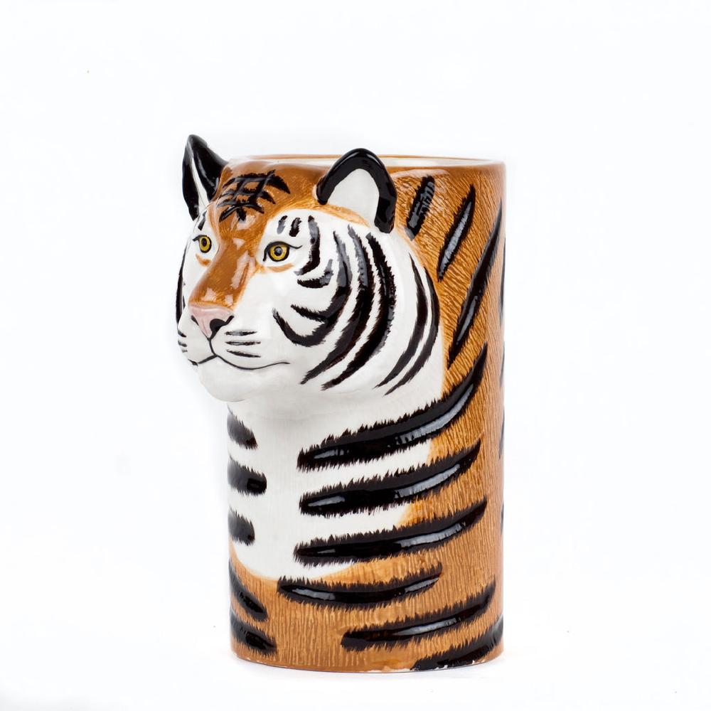 Greige Tiger Utensil Pot By Quail Ceramics