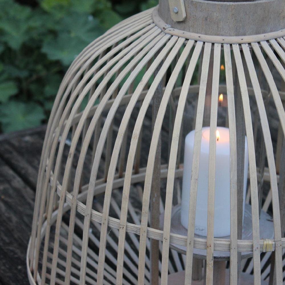 Greige Toulouse Wooden Lantern - Two Sizes