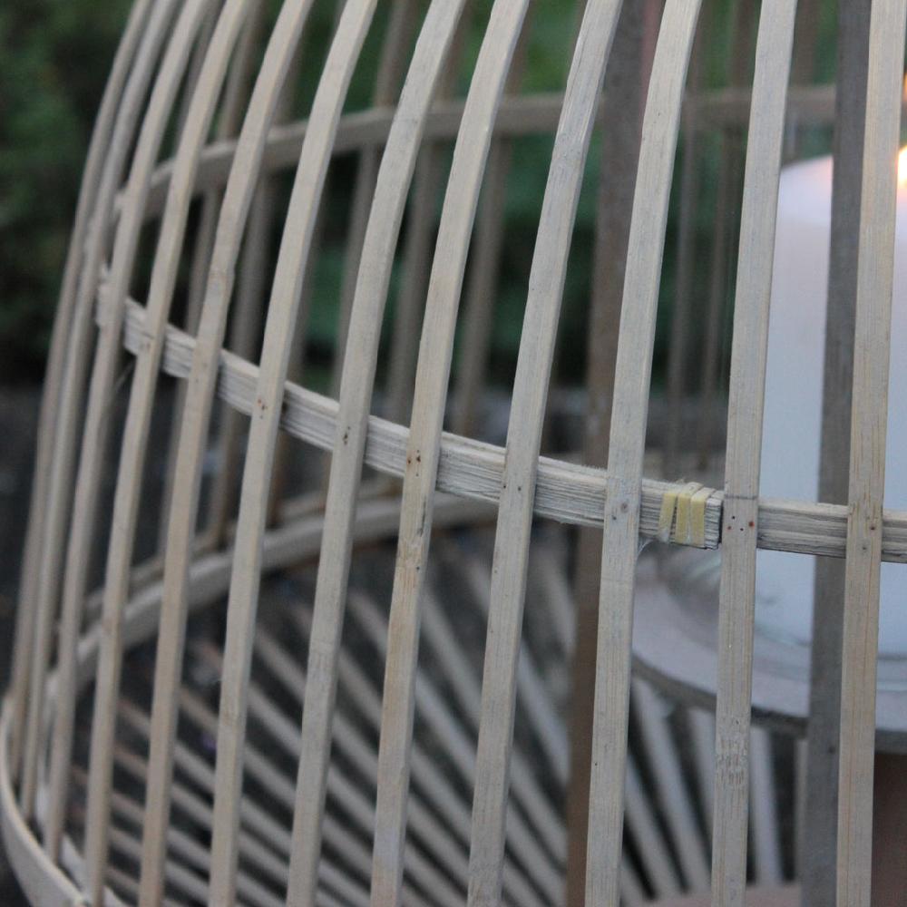 Greige Toulouse Wooden Lantern - Two Sizes