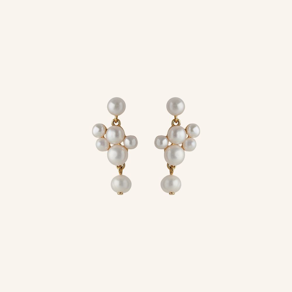 Greige Treasure Earrings - Gold - Pernille Corydon