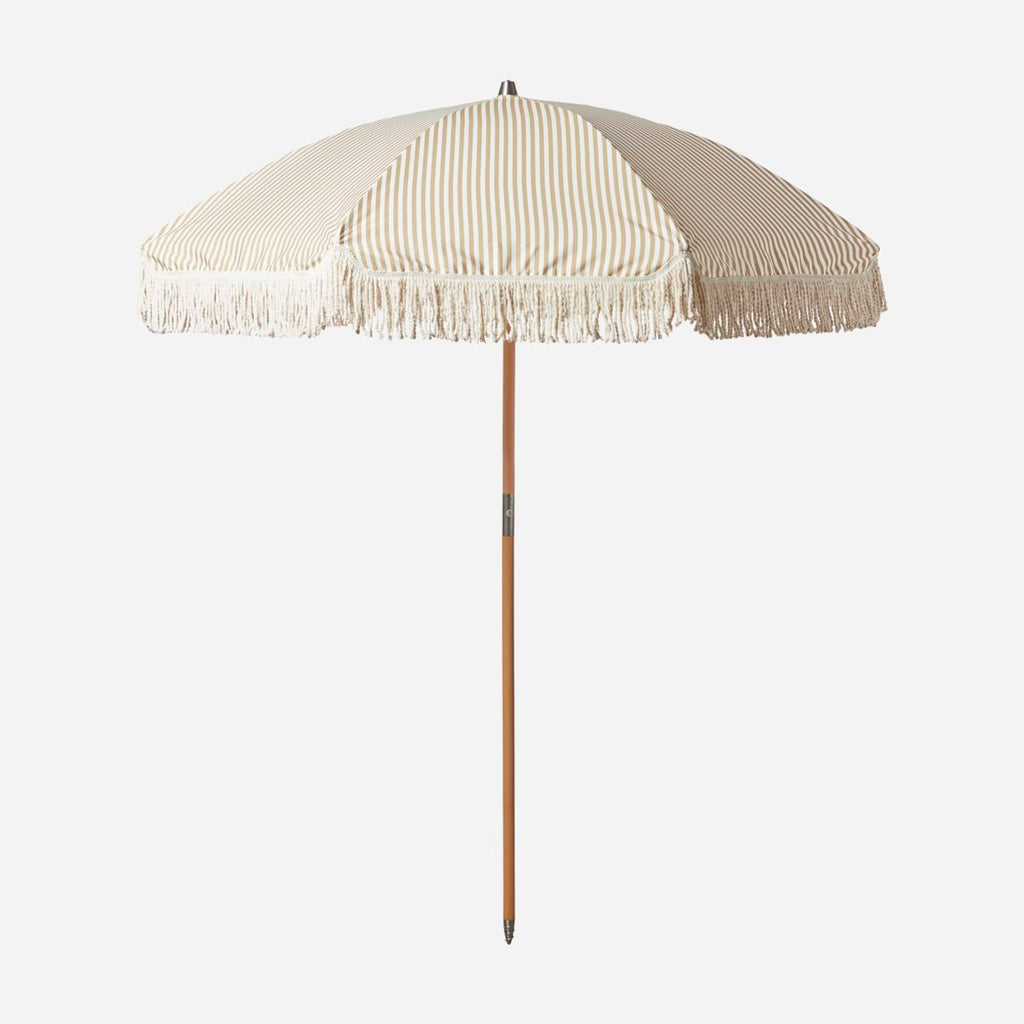 Greige Tuscan Sun Parasol - Sand Stripe