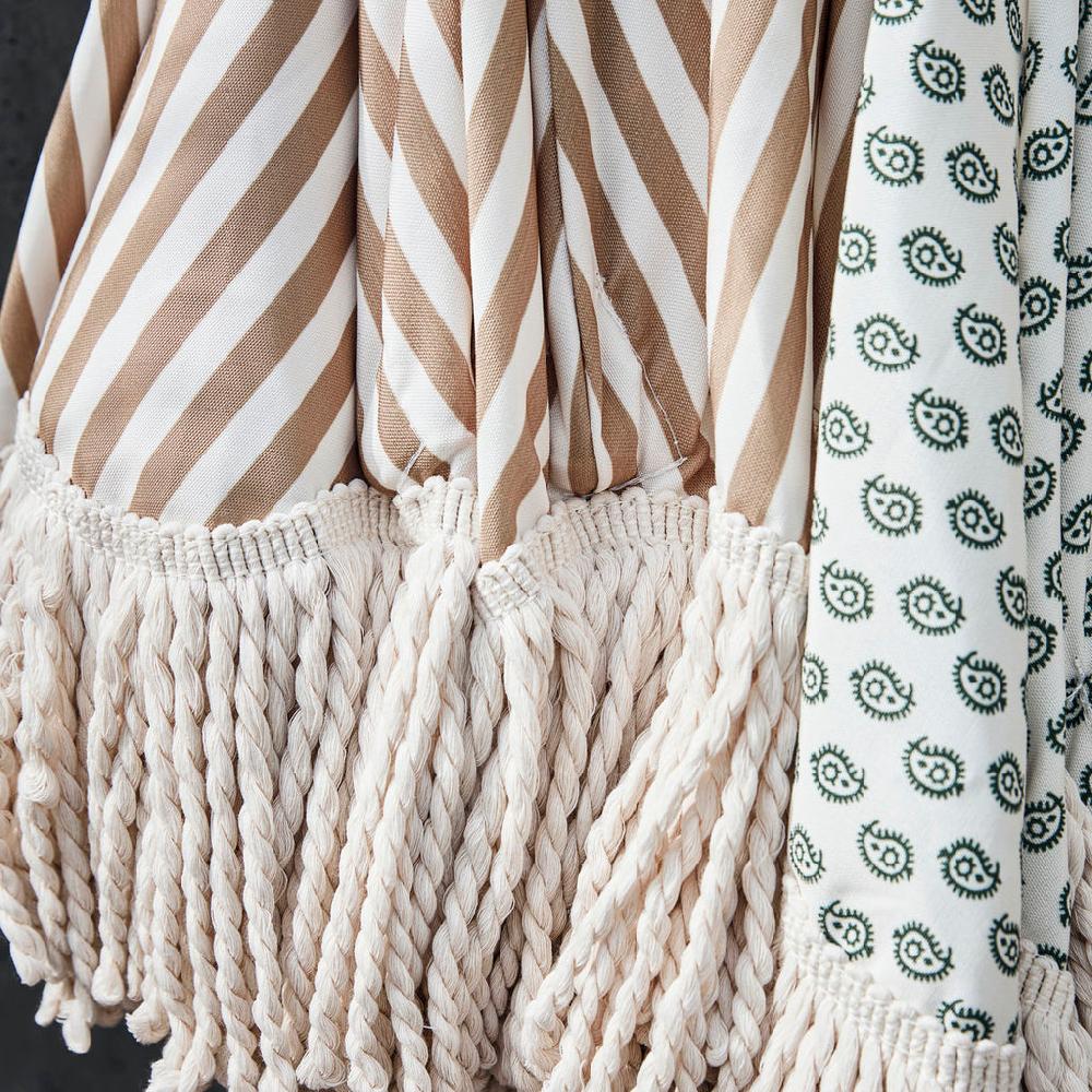 Greige Tuscan Sun Parasol - Sand Stripe