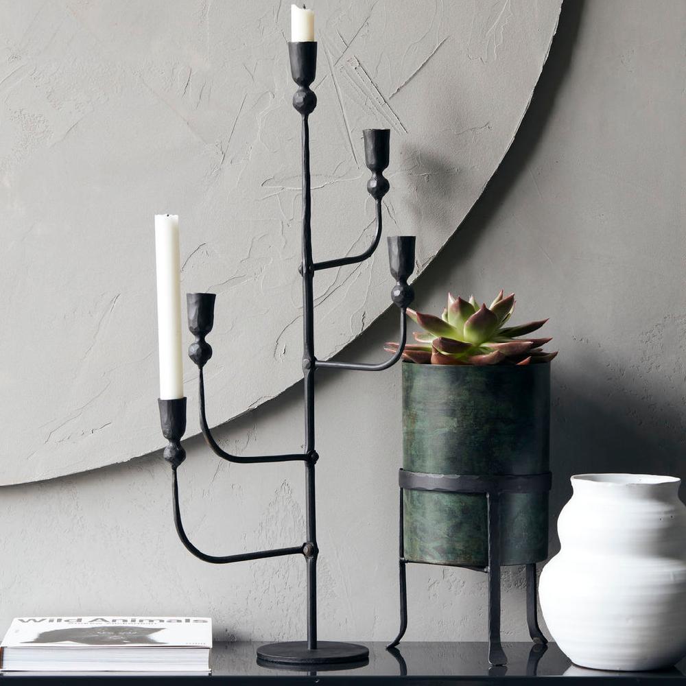 greige Unusual 5 Arm Candelabra