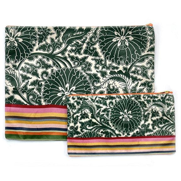 Greige Velvet Pouch Small