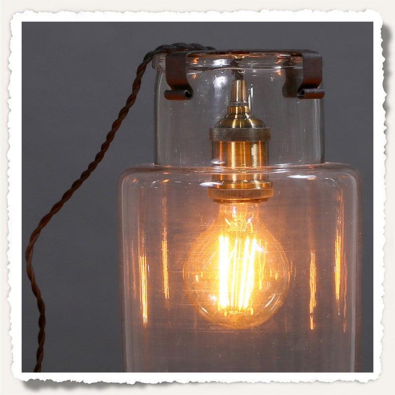 greige Vintage Pharmacy Jar Bottle Lamp
