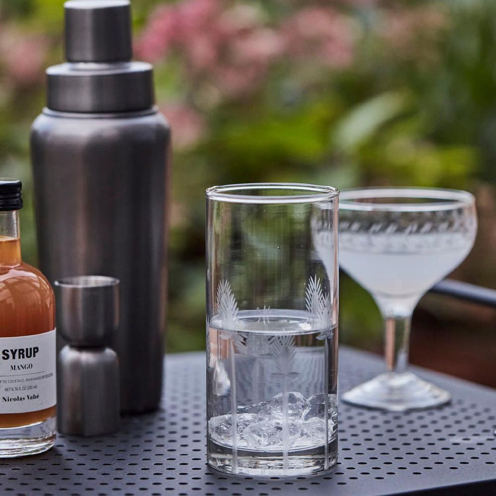 greige Vintage Style Highball Glass