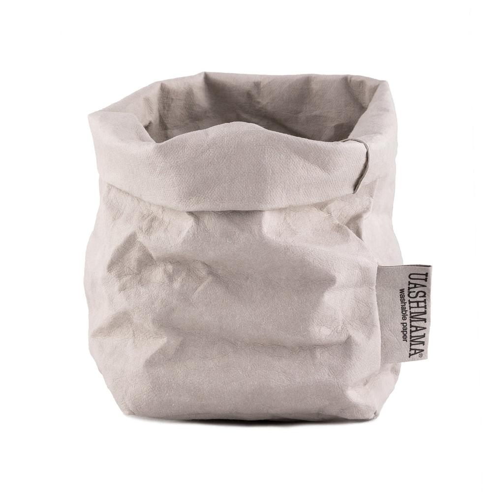 Greige Washable Paper Bag From Italy - Light Grey