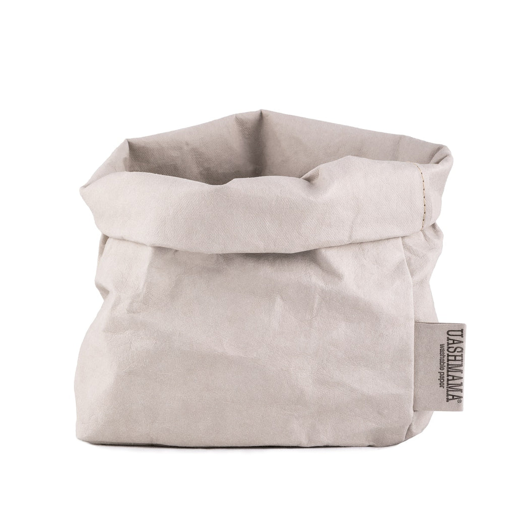 Greige Washable Paper Bag From Italy - Light Grey