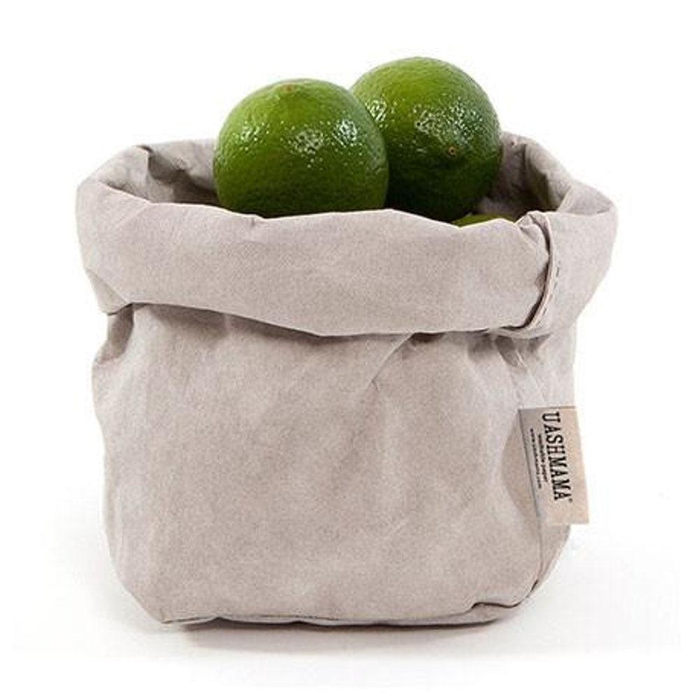 greige Washable Paper Bag from Italy - Light Grey