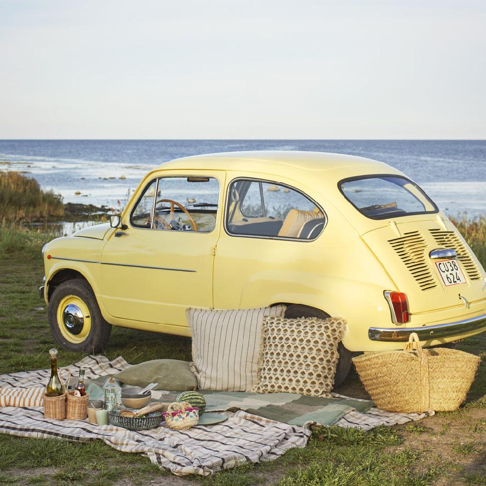 Greige Washed Cotton Cushion - Olive Green