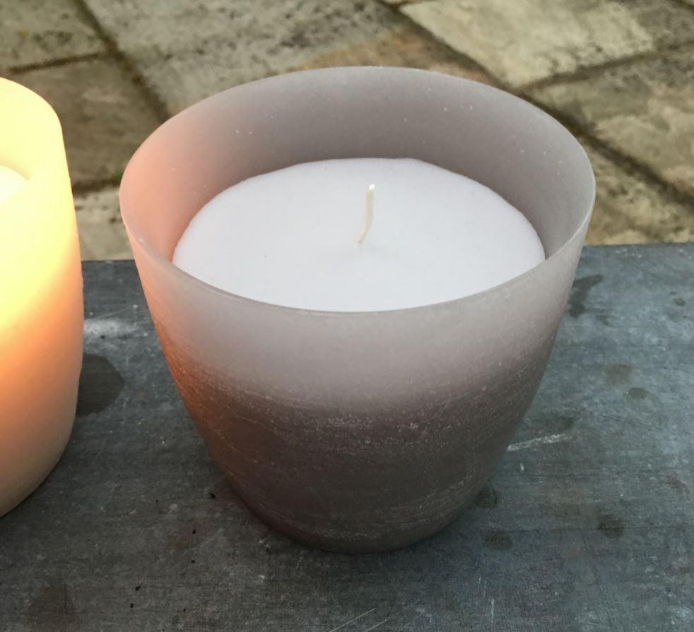 Greige Wax Hurricane Candle