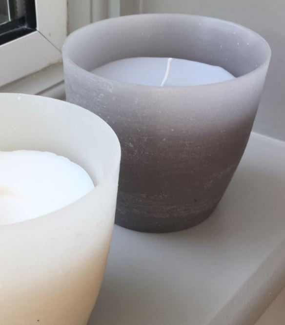 Greige Wax Hurricane Candle