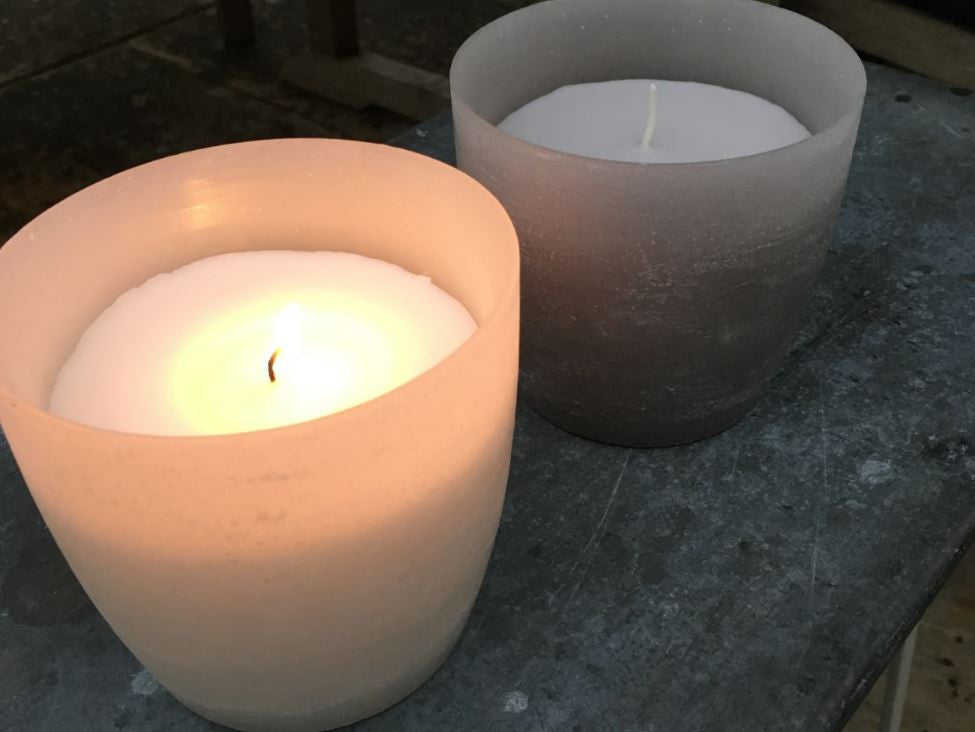 Greige Wax Hurricane Candle
