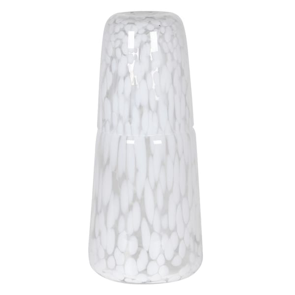 Greige White Confetti Carafe And Tumbler Set