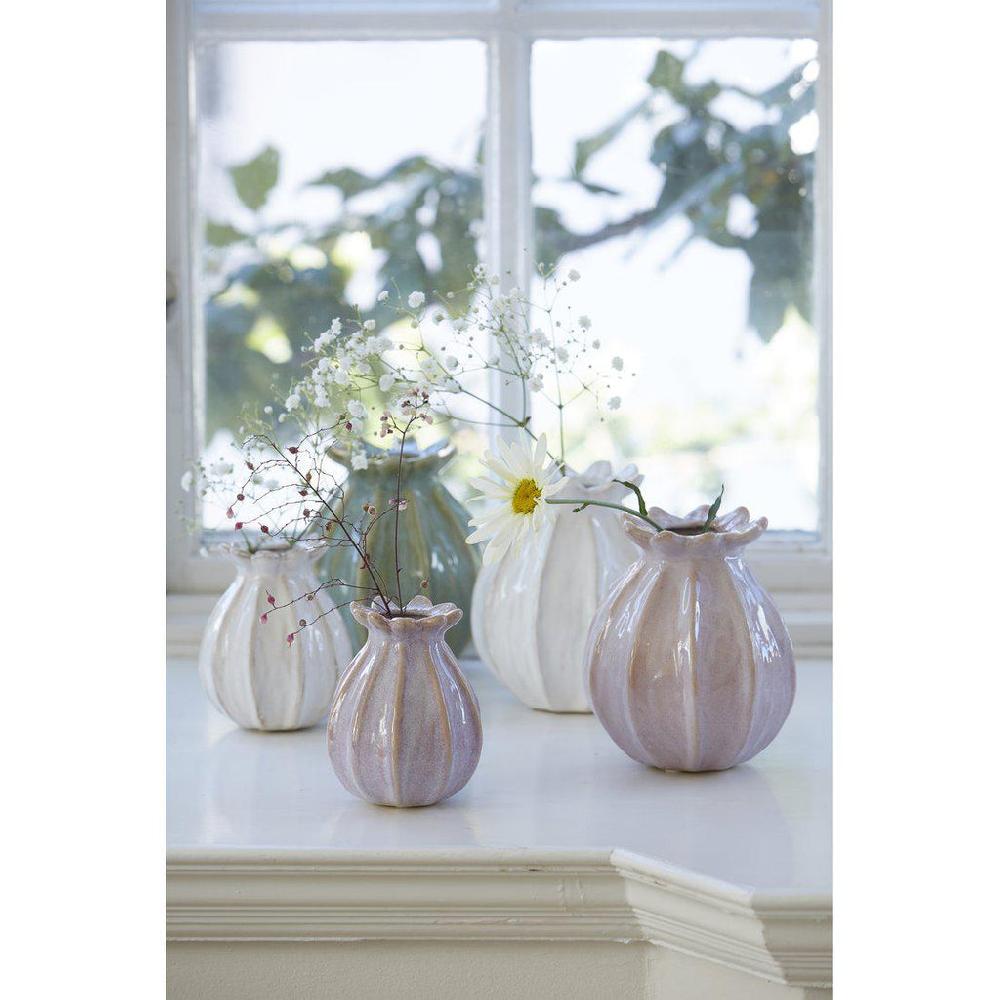 Greige White Seed Pod Vase - Two Sizes