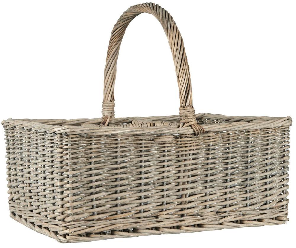 Greige Willow Picnic Basket With Five Compartments