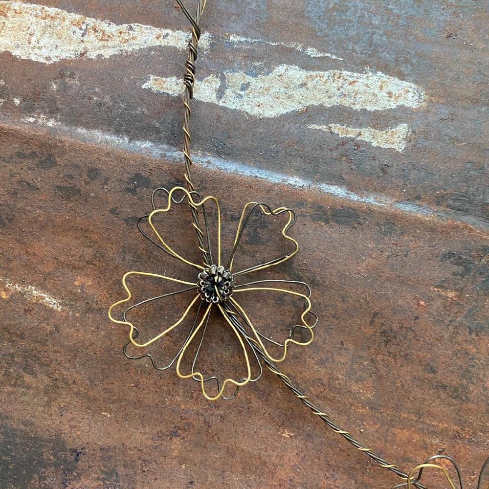 Greige Wire & Bead Flower Wreath - Walther & Co Denmark