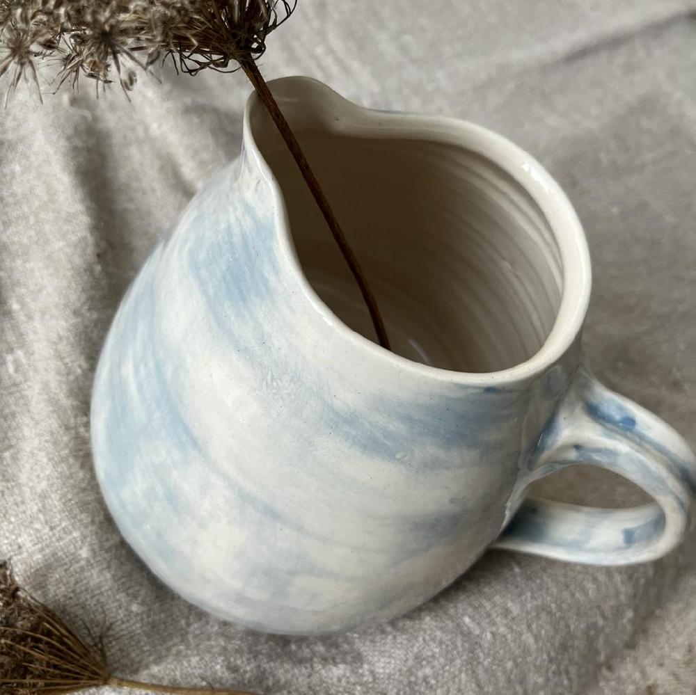 Greige Wonki Ware Bell Jug - 1 Litre - Duck Egg