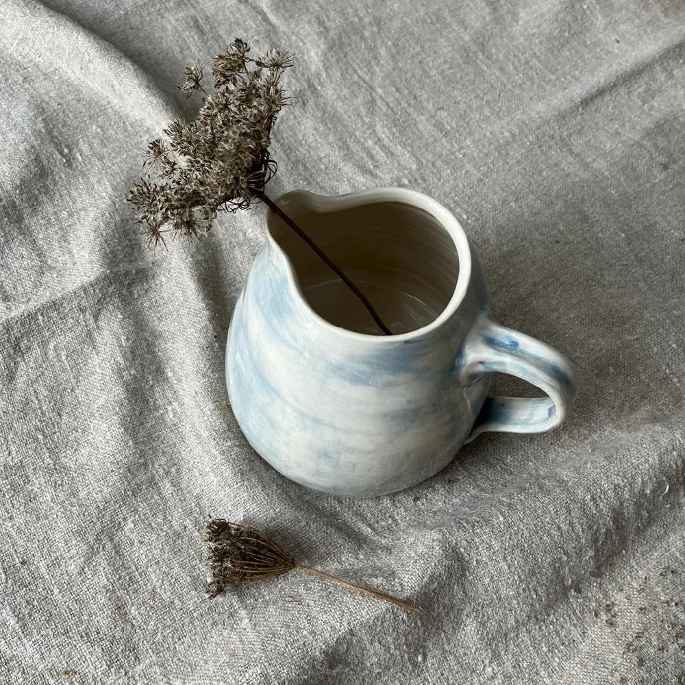 Greige Wonki Ware Bell Jug - 1 Litre - Duck Egg